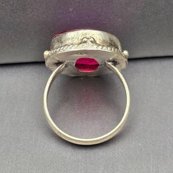 925 Sterling Silver Plt Triplet Opal Ring Size 9.5 Bezel Setting Statement - Picture 3 of 13